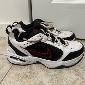 Nike Mens Air Monarch IV 415445-101 White Red Casual Shoes Sneakers Size 12